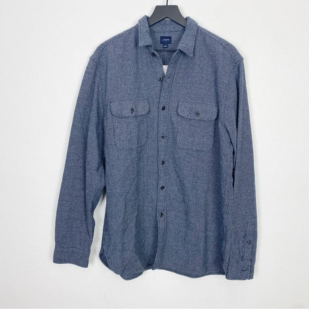 J. Crew Woven Work Shirt for Men in Blue Melange